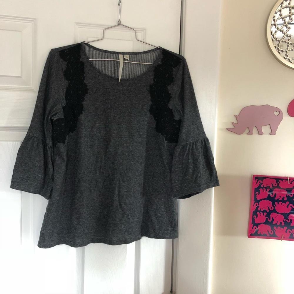 Lauren Conrad Bell Sleeve Top with Lace